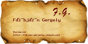 Fábján Gergely névjegykártya