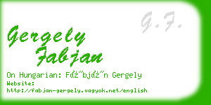 gergely fabjan business card